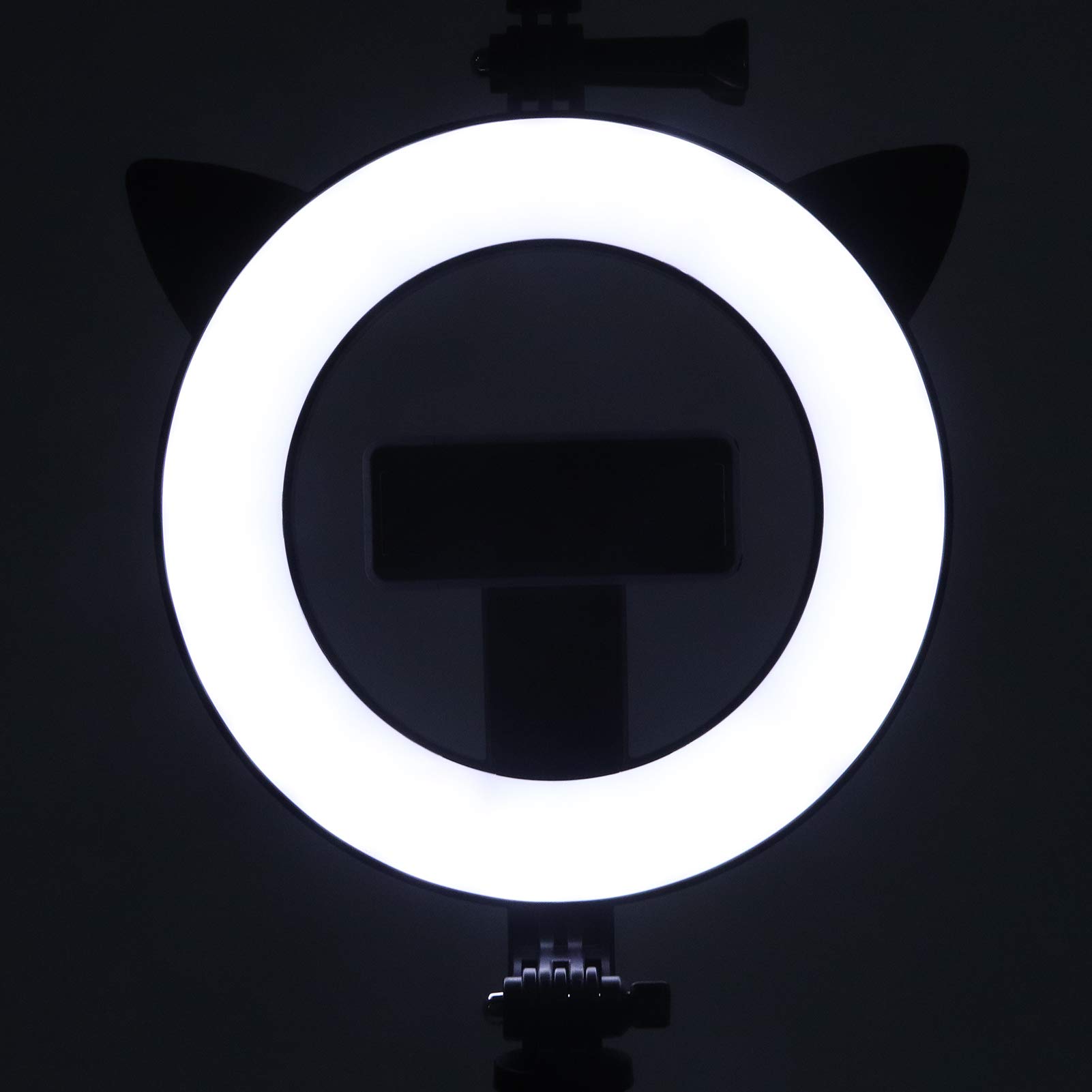 Selfie Stick con luce di riempimento per orecchie di gatto Bluetooth Otturatore remoto Supporto per telefono estensibile in ABS in acciaio inossidabile 9 livelli di luce