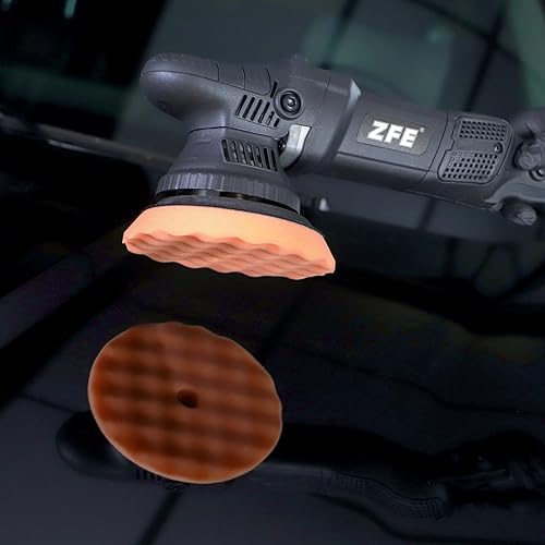 Miniatura 8 de Almohadillas de pulido para pulir, 7 unidades de 5 pulgadas (4.921 in), almohadillas de pulido de espuma de gofre, kit de almohadillas de lana para