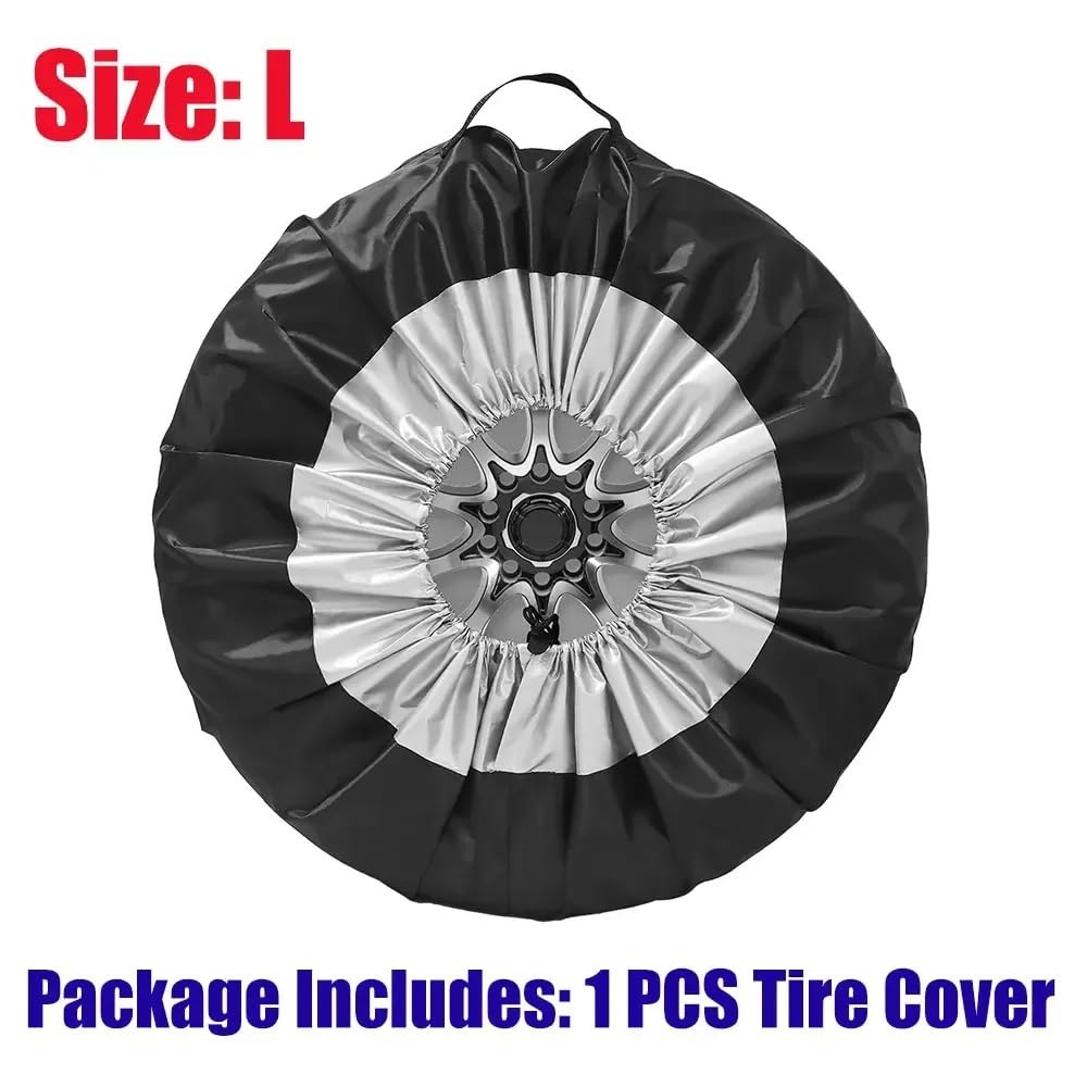 Pokrowiec na koło zapasowe do samochodu, Car pare Tire Cover Bag White 13-20 Inches 1/2/4 Pcs(L 16-20inch)