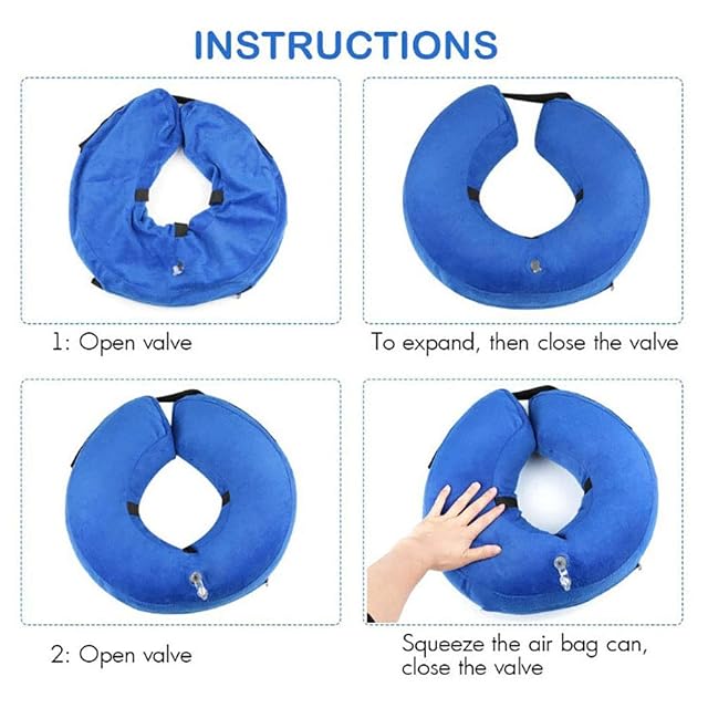 Foto 4 de 6 de FXxswey Collar Hinchable de recuperación de petaca de protección Ajustable Cono de cicatrización Confortable…