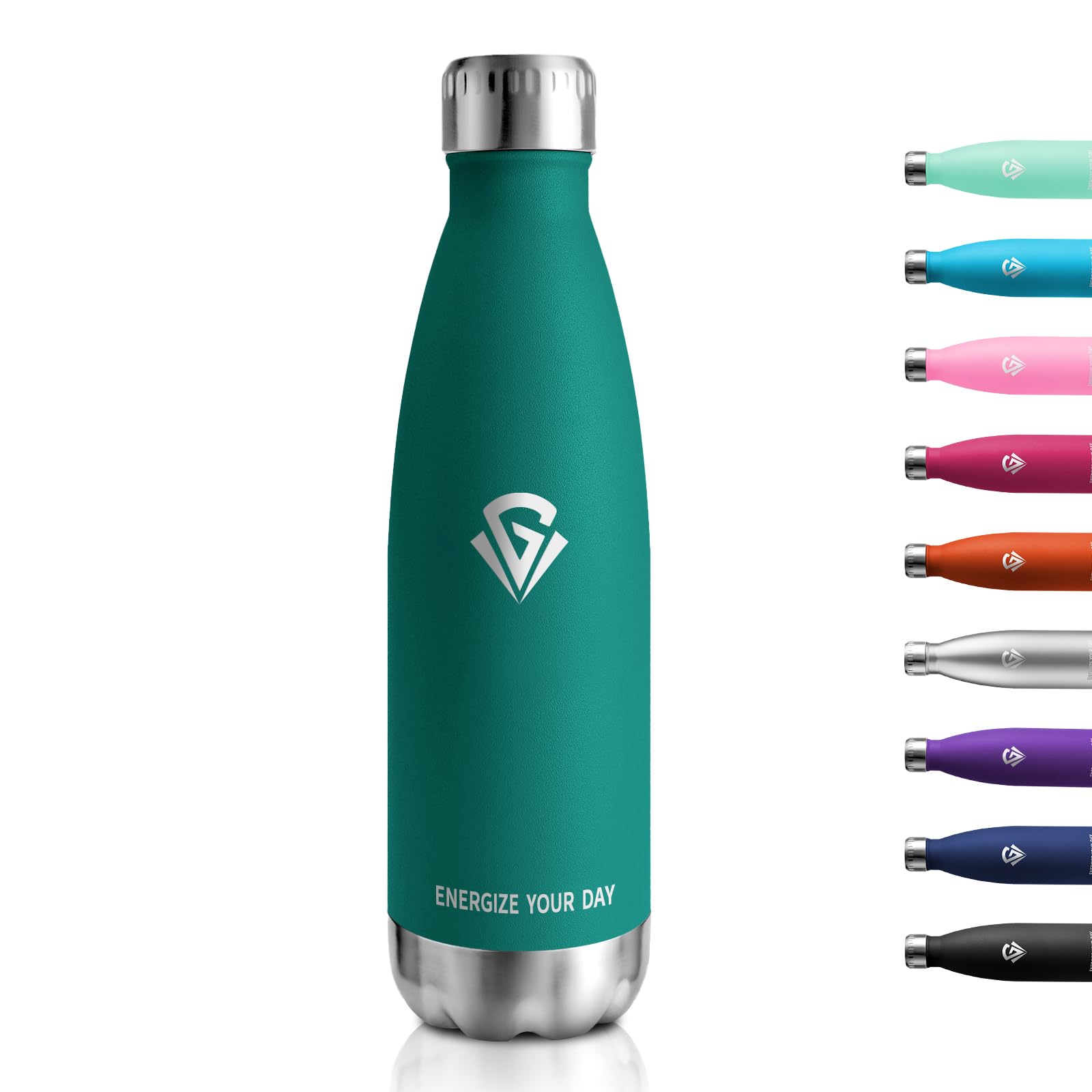 Isolierflasche 500ml, Thermosflasche Kohlensäure Geeignet, Thermoskanne BPA-Frei, Vakuum Edelstahl Trinkflasche, BPA-Frei Auslaufsicher Wasserflasche, für Sport, Reisen, Jungs, Mädchen, Outdoor