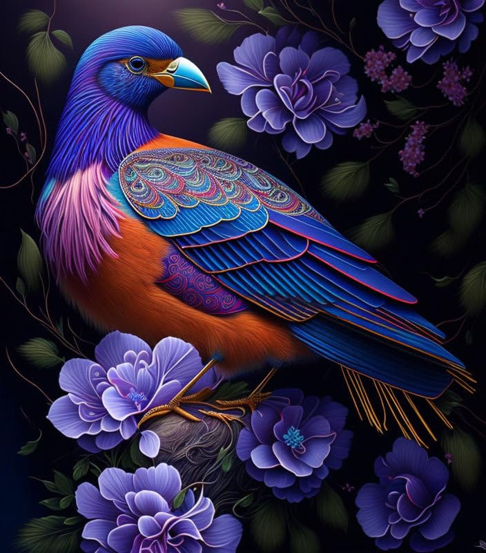 Affiches sur toile de haute qualité oiseau coloré 58x90