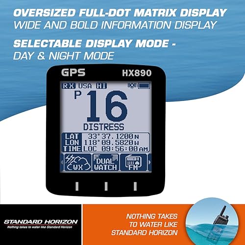 Miniatura 3 de STANDARD HORIZON HX890BK VHF-HH, 6 vatios, con GPS y FM RCVR