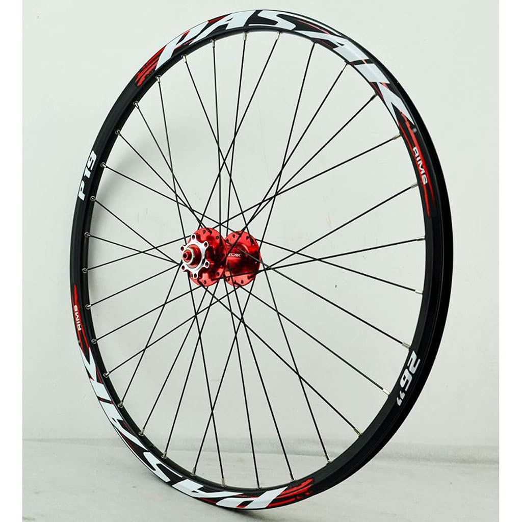 LvTu Mountain Bike Wheelset 26/27.5/29 inch Alloy Disc Brake Sealed Bearing Wheel 7-12 Speed Cassette 32H Rim(Red,29 inch)