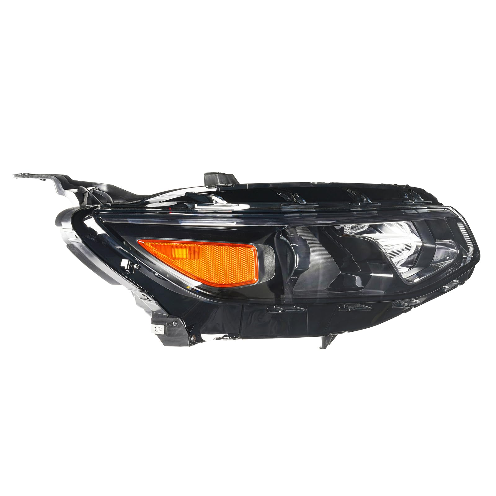 philtop headlight assembly, black headlights replacement compatible with 2016-2018 malibu(passenger side),amber reflector clear lens, oe style automotive headlight assemblies