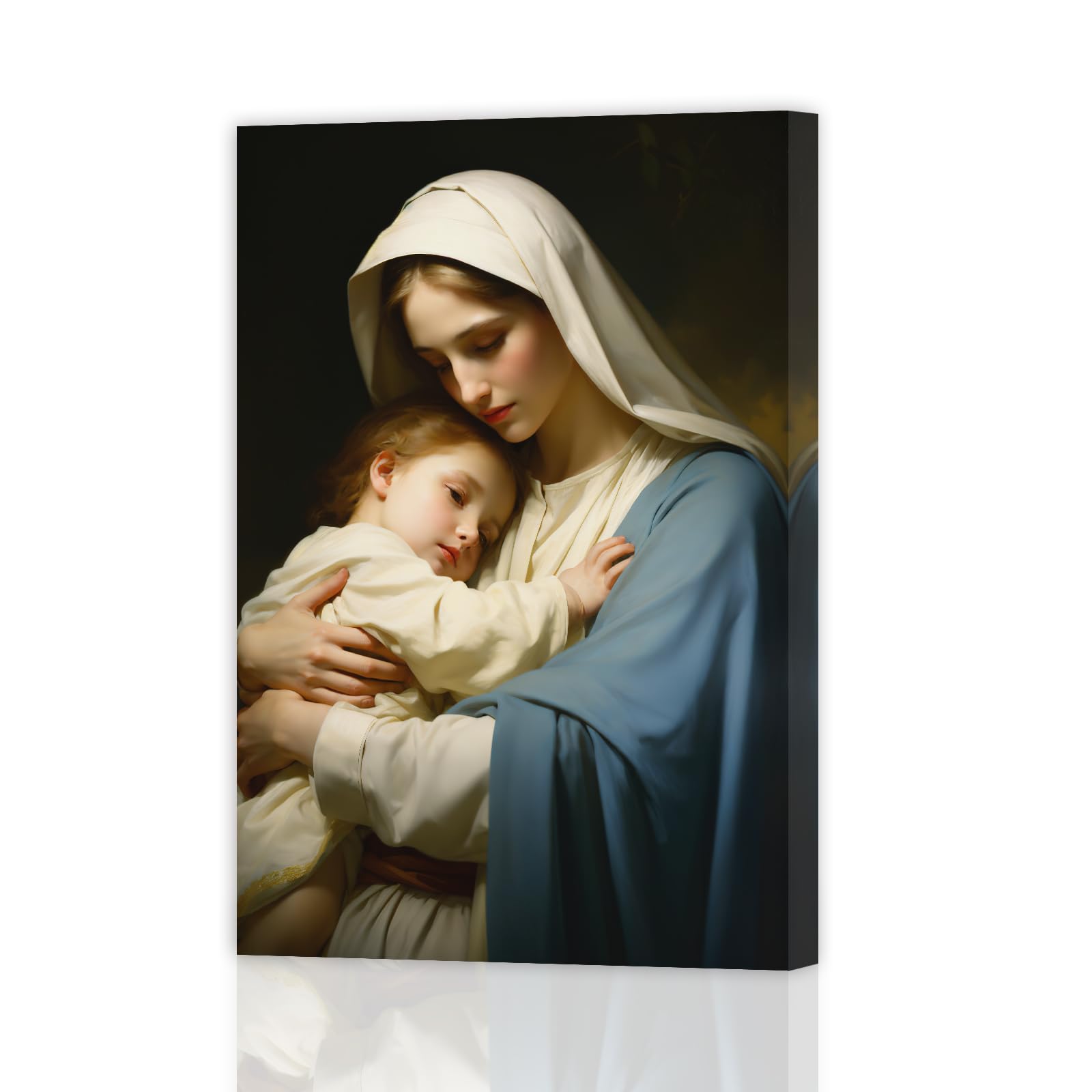 DOARTDO Virgin Mary Wall Art - Catholic Wall Pictures, Saint Mary Painting, Mother of Jesus Canvas, Religious Wall Decor, Christian Gifts (1, 12.00" x