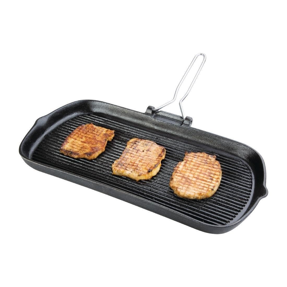 VOGUE bistecchiera in ghisa, 380 x 225 x 37 MM da cucina antiaderente resistente