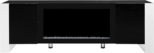 Miniatura 6 de LUMISOL Soporte de TV moderno Mid-Century para TV de 65 pulgadas, centro de entretenimiento con puertas de vidrio estriado, consola de TV superior