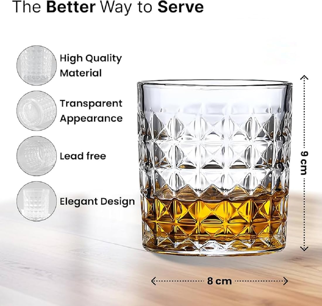 Clear Whiskey Glasses - 2 Pack 300ml -2