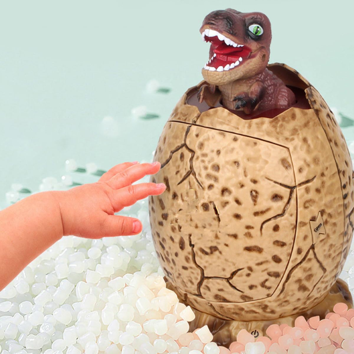 Tirelire Électrique D'œuf de Dinosaure Marron en Plastique Protection par Mot de Passe, Robuste, pour Garçon et Filles et Économiser de L'argenté Facilement