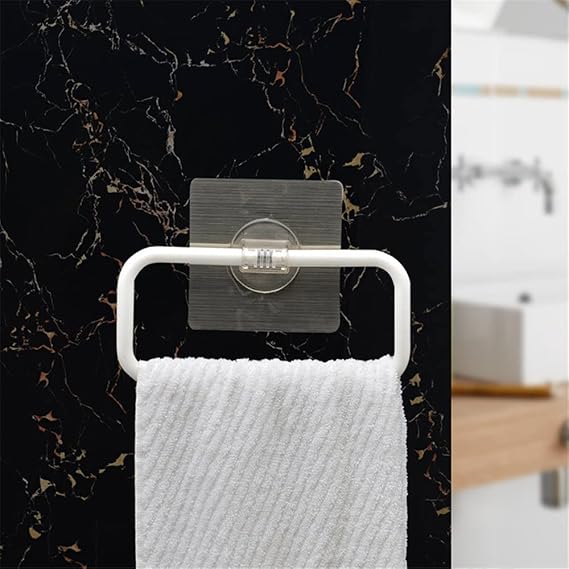 BluBasket Strong Adhesive Towel Ring , Portable Non-Track Sticker Plastic Towel Holder Hanger and Clean , Any Smooth Surface 1 pic