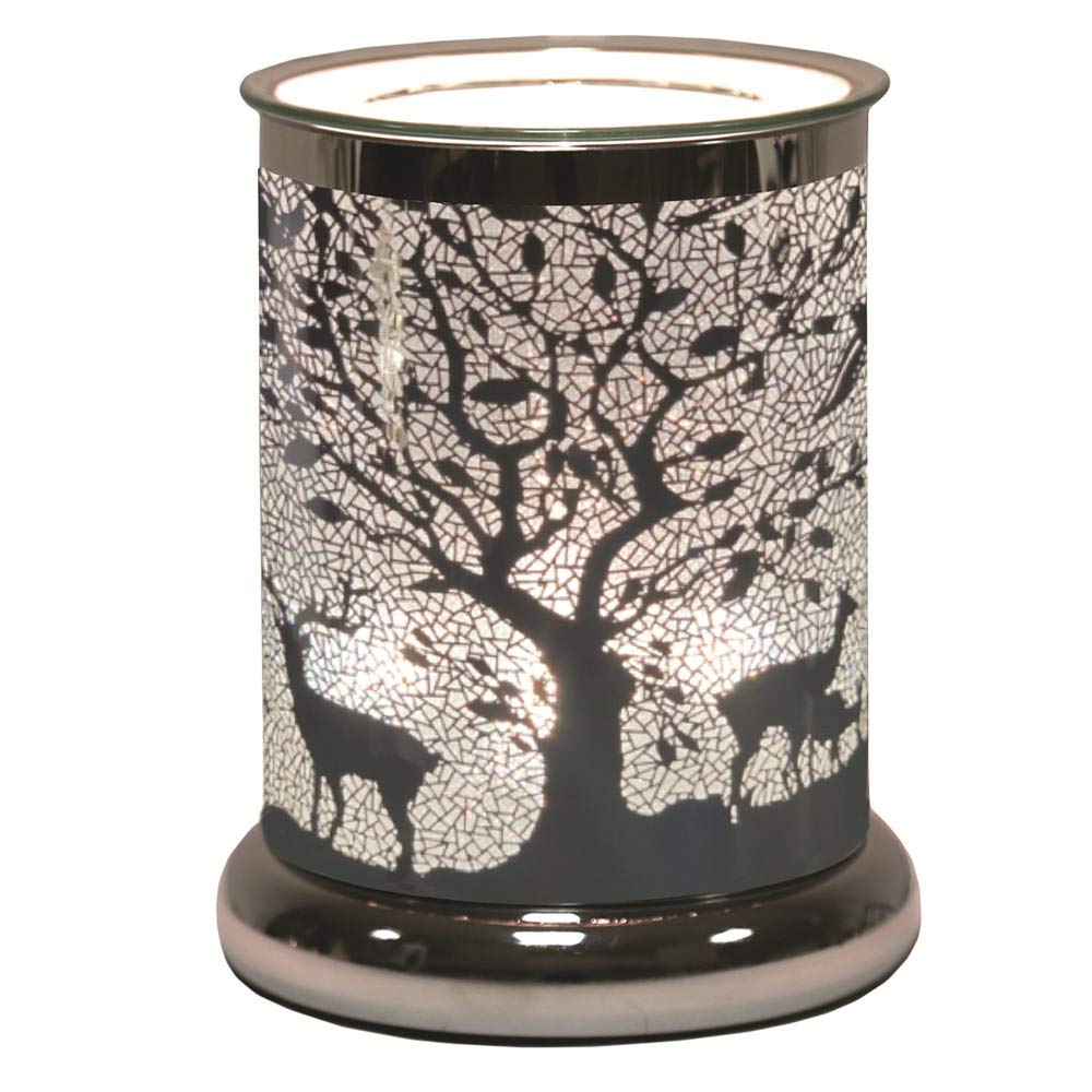 Aroma Accessories Silhouette Electric Wax Melt Burner Silver, Stag