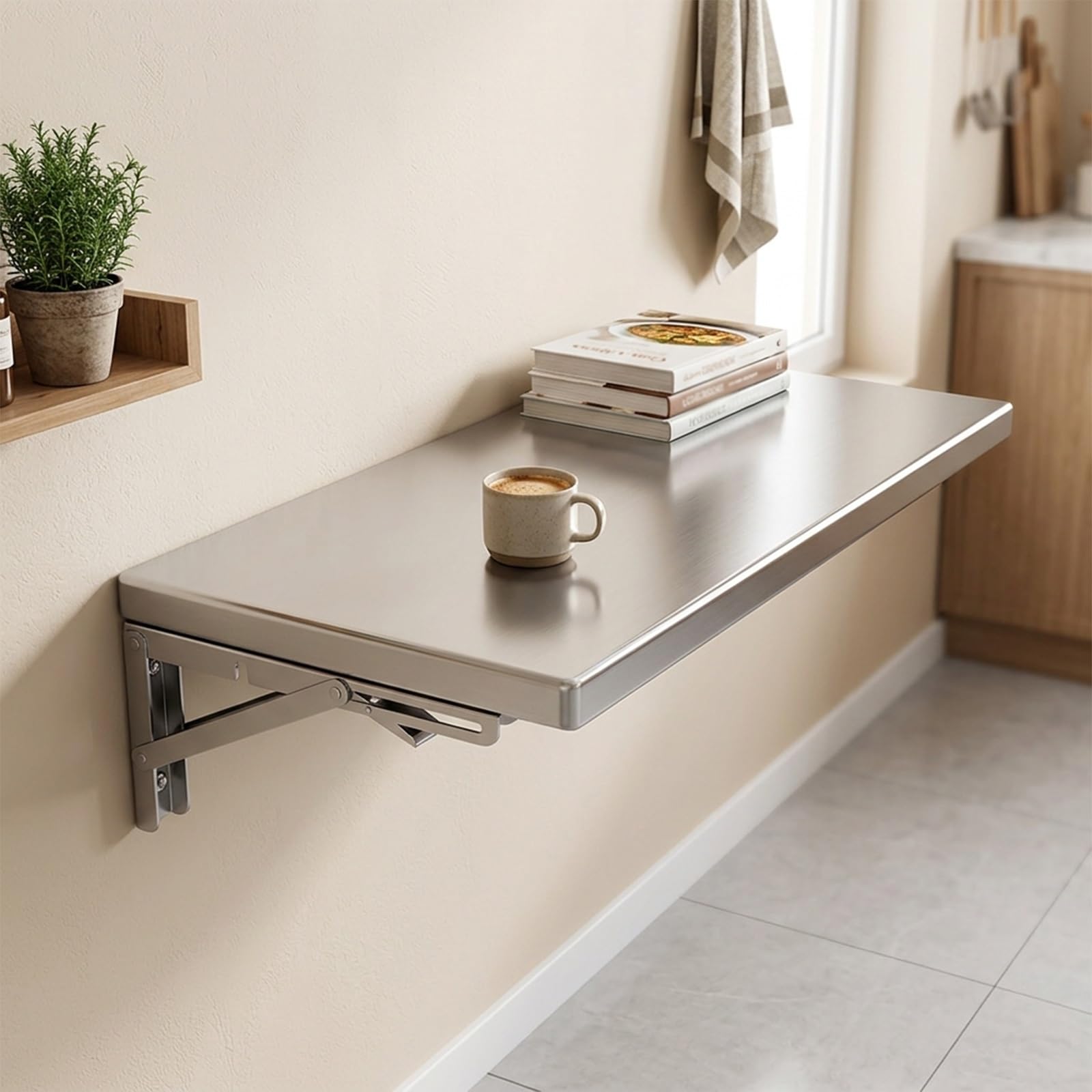 Étagère de rangement de cuisine pliable inox pour studio