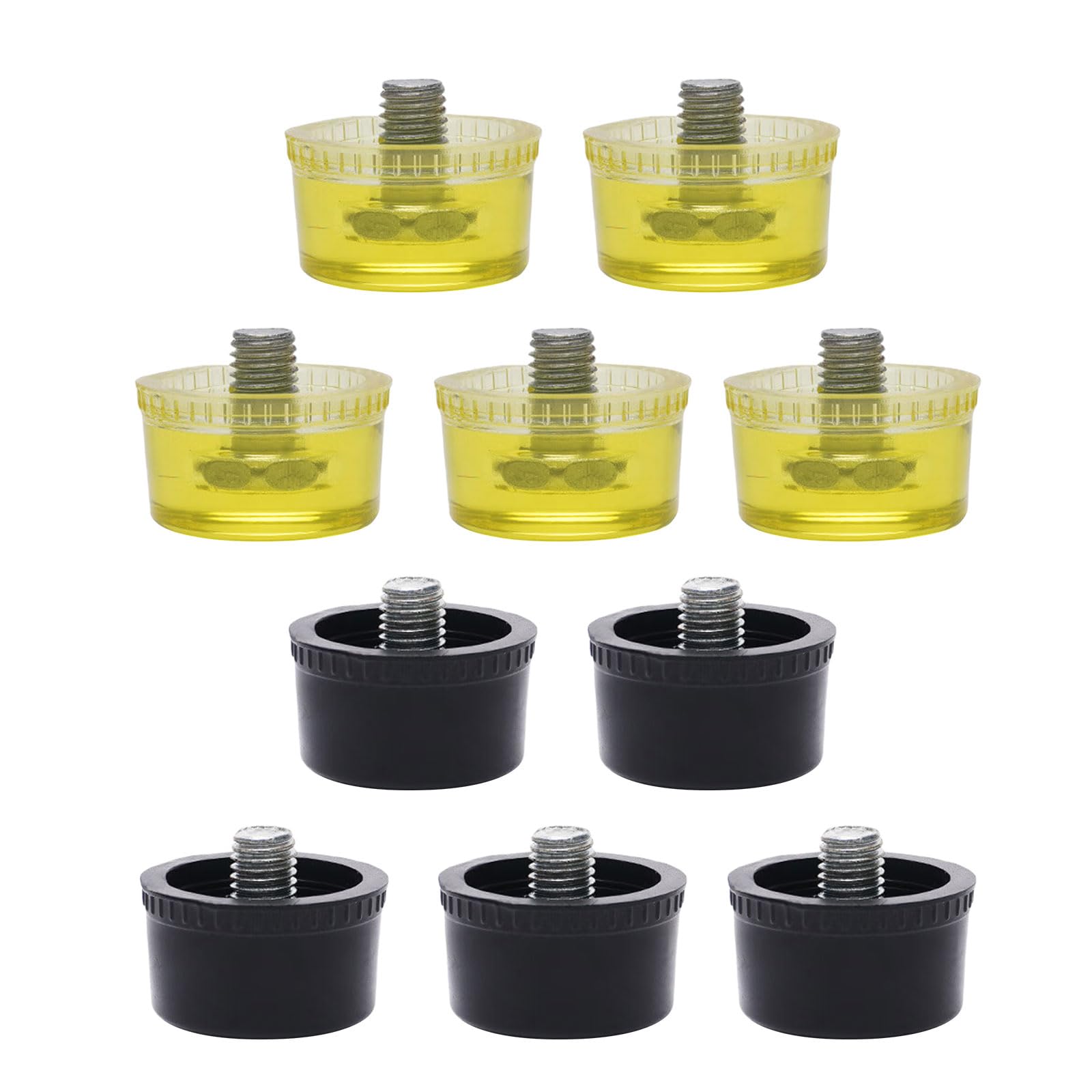 Multipurpose 25mm / 30mm / 35mm / 40mm / 45mm Rubber Hammer Heads Replacement Set for Installation Repair None Marring Heads
