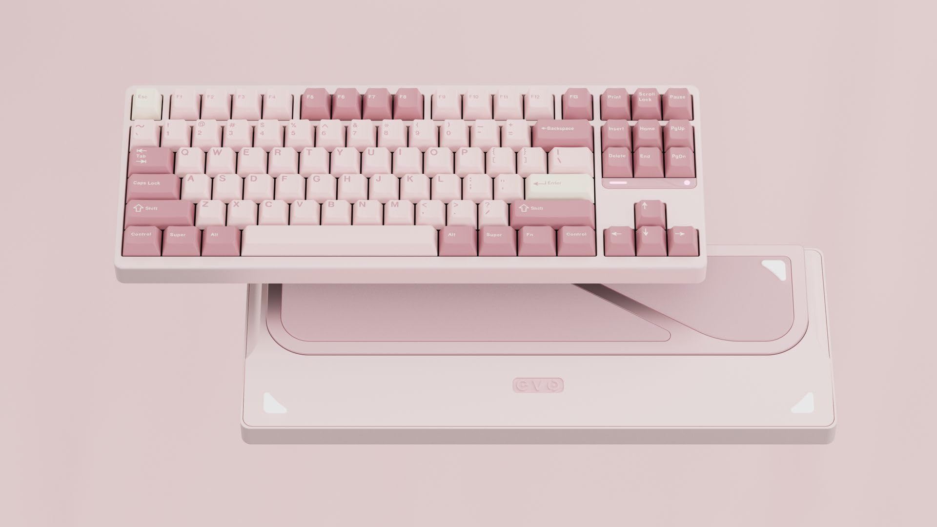 EVOWORKS Evo80 ピンク テンキーレスキーボード 本体 EVOWORKS Teclado mecânico Evo80 Tenkeyless placa PP + interruptor