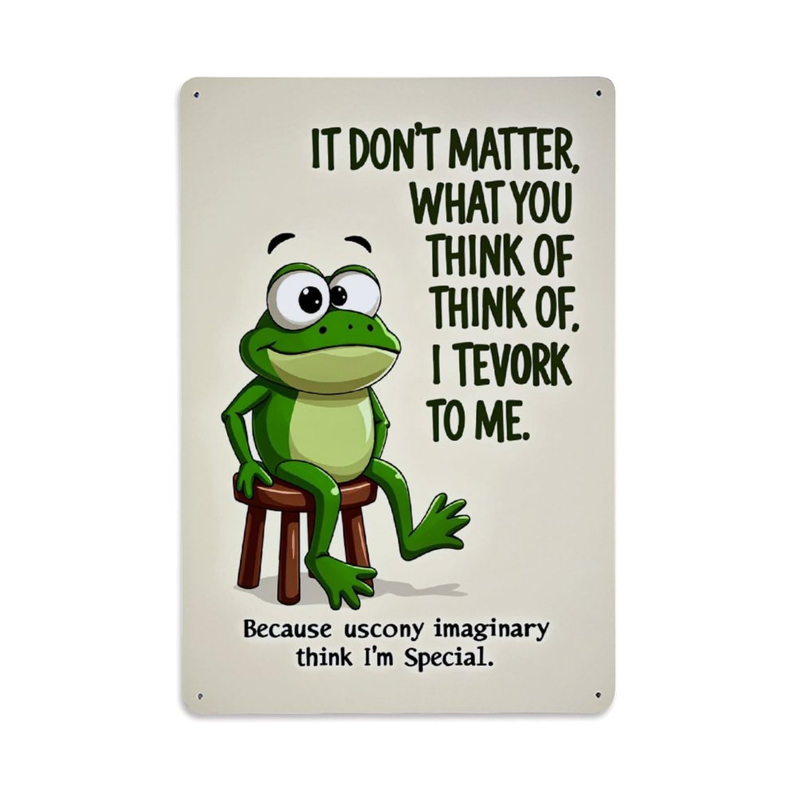Enderetf Vintage Frog Sitting On Stool With Text Tin Sign Metal Poster, Home Bar Garage Man Cave Cafe Indoor & Outdoor Wall Decoration 8X12inches