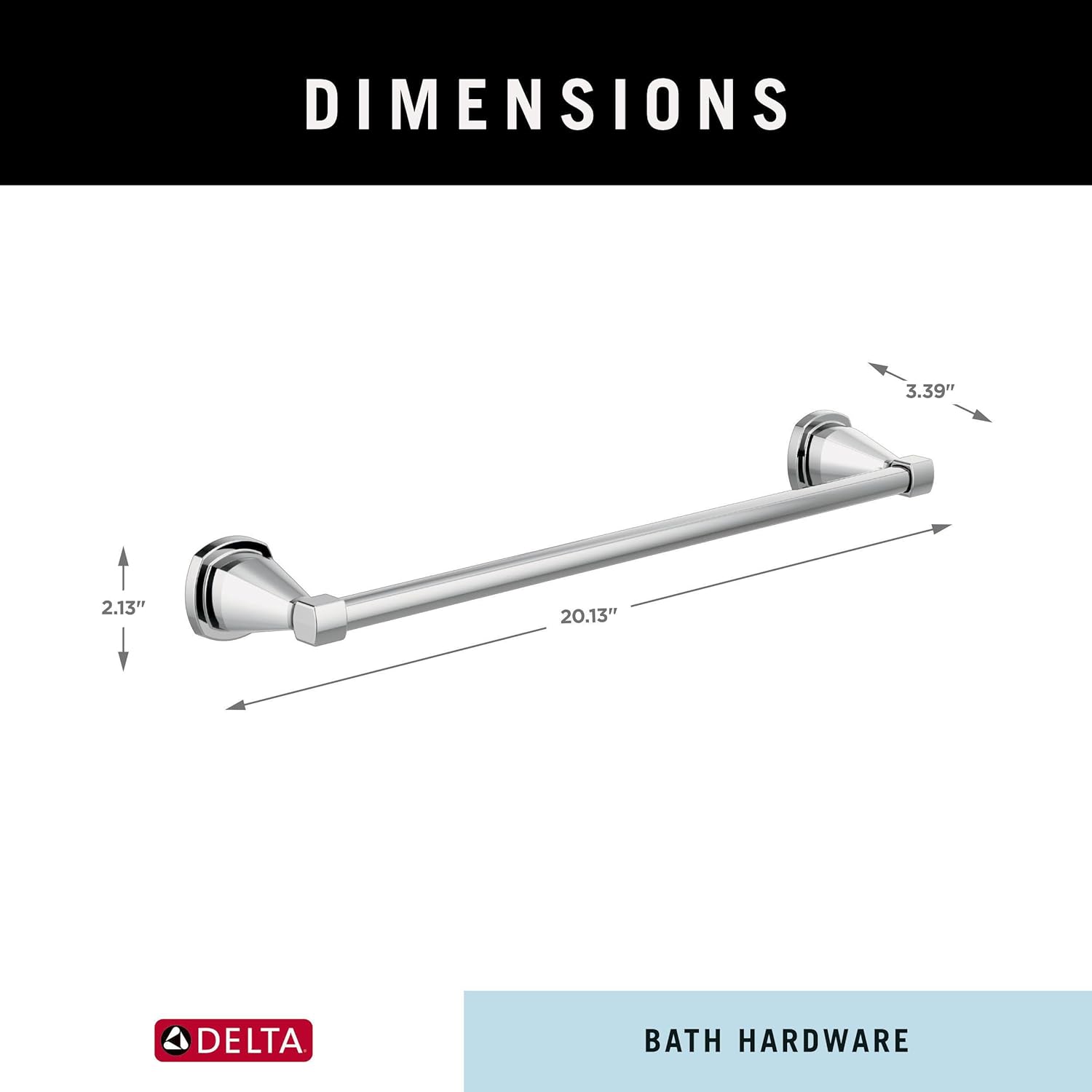 Delta Faucet 77618 Stryke Towel Bar, 18 inch, Chrome