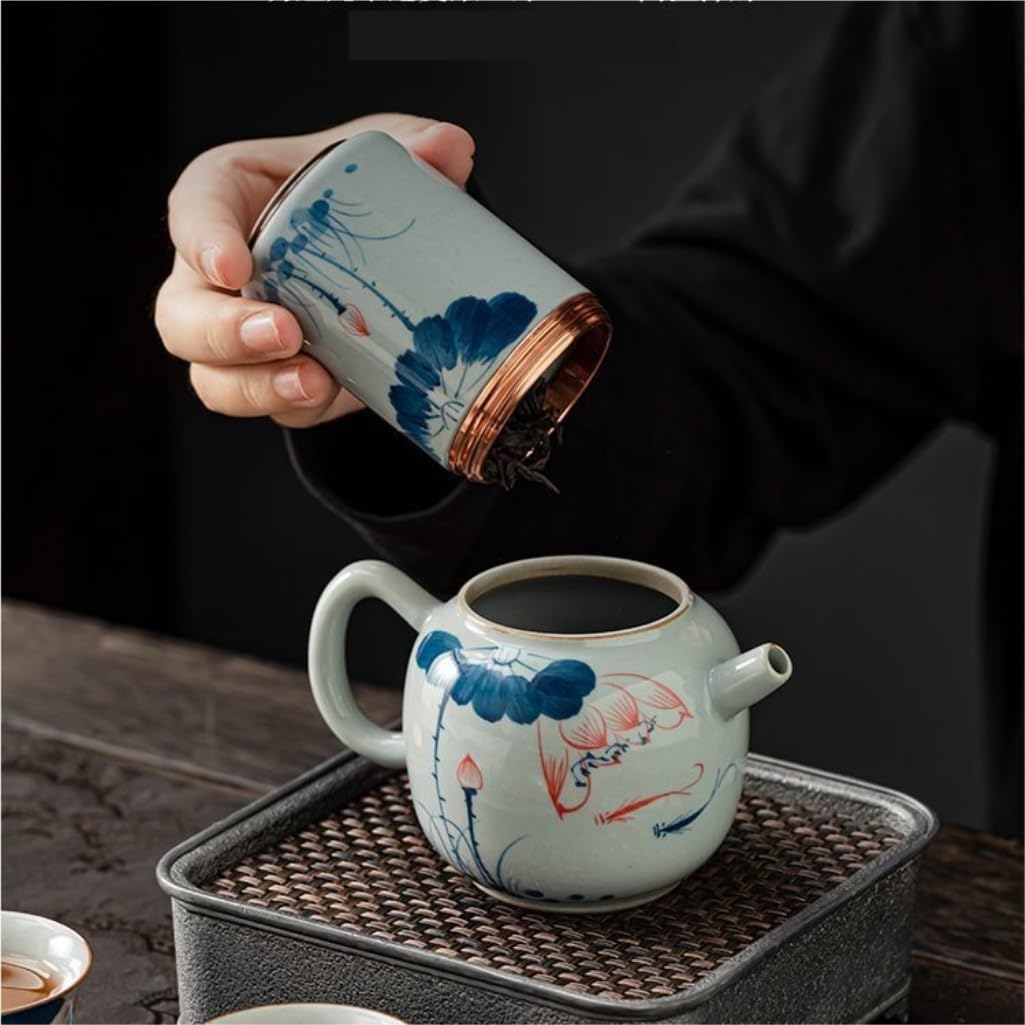 Pojemniki na herbatę luzem Ceramiczny luźny pojemnik do przechowywania herbaty Mały podróżny przenośny mały pojemnik na herbatę Pu'er zielona herbata czarna herbata uszczelniona puszka ceramiczna
