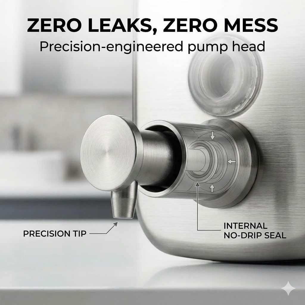 Commercial Stainless Steel Wall Mounted Soap Dispenser, Manual Hand Sanitizer Dispenser for Liquid & Gel Soap, Leak‑Proof Design for Public Restrooms, Hotels, Janitorial Supplies 500ml (17oz)