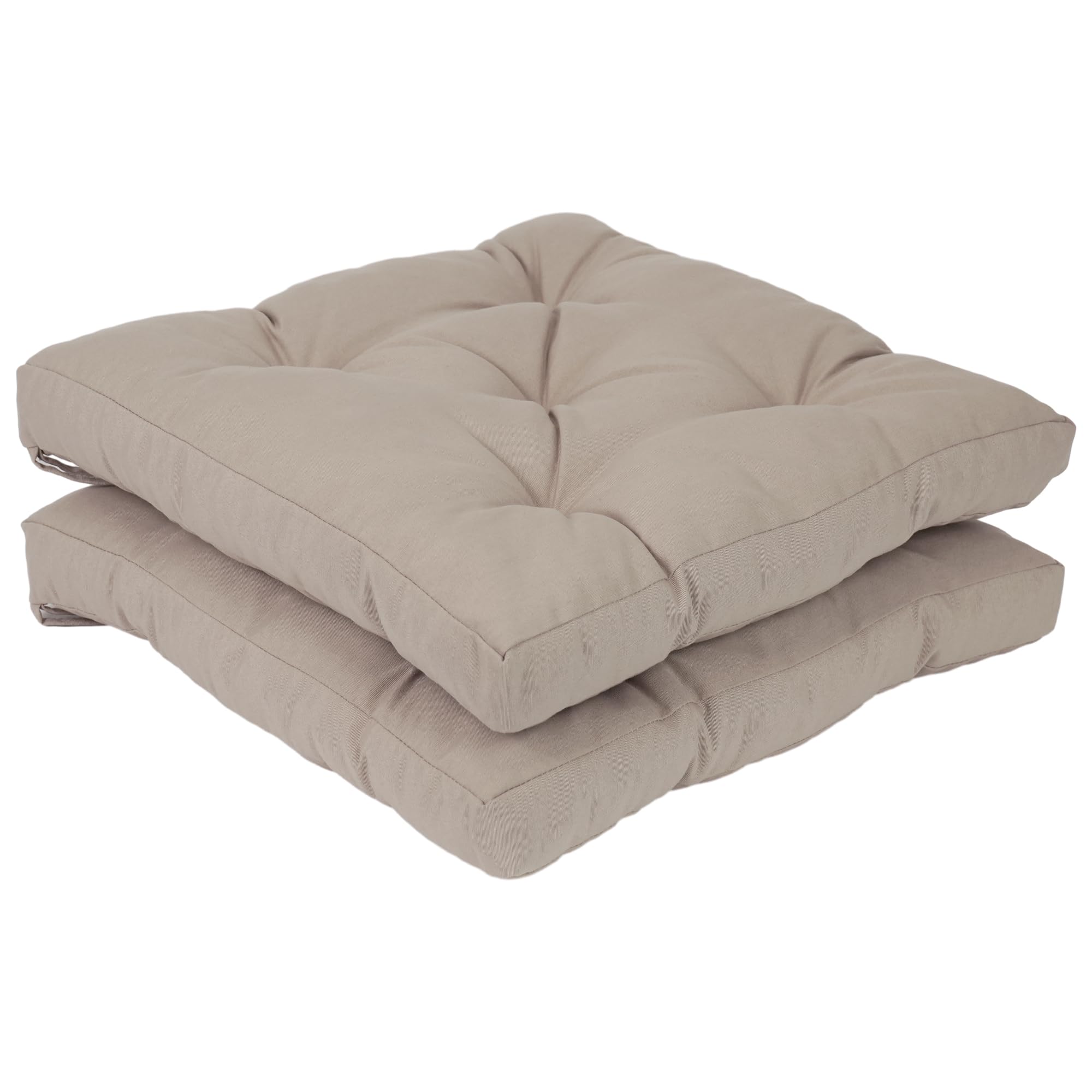 Viste tu hogar Pack 2 Cojines para Silla, 45x45x5 CM, Efecto Tridimensional, Relleno de 100% Poliéster, Ideal para Comedor, Terraza, Sala y Restaurante, Color Beige, Fabricado en España