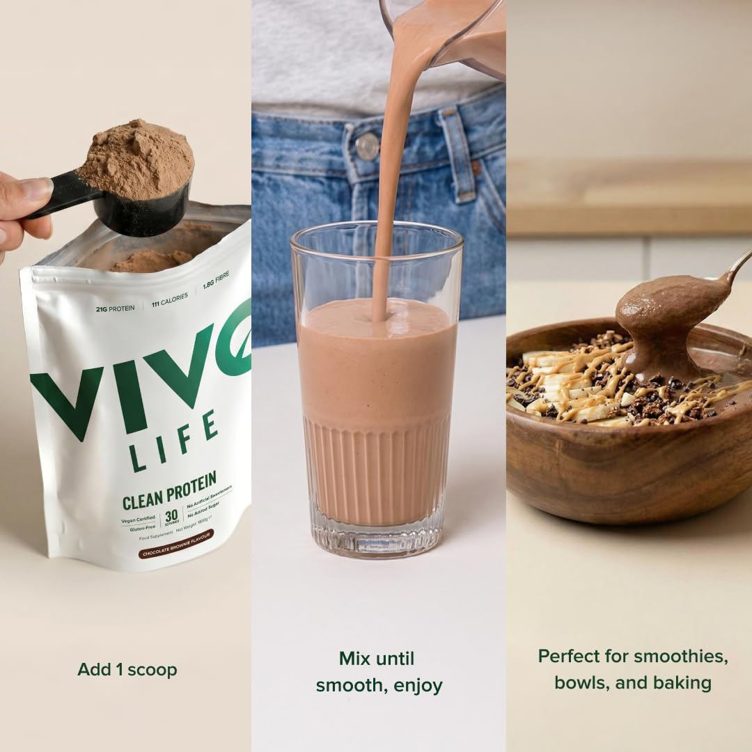Vivo Life Polvere di Proteine vegane, Non Aromatizzato – 21 grammi di proteine vegetali per dose, 30 porzioni (900g)