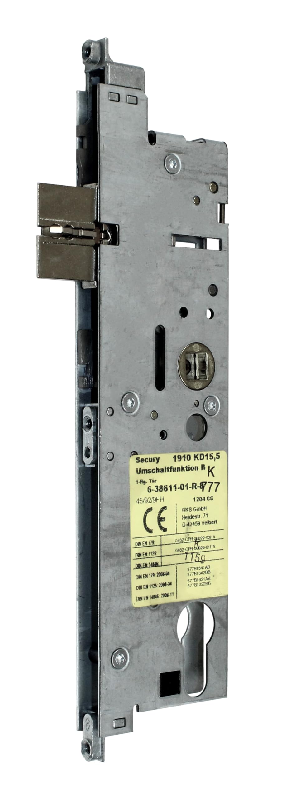 BKS Secury Automatic Reparatur Schlosskasten Hauptschloss 6-34326-45-0-1 oder 6-38611-14 mit Panikfunktion B, Dornmaß: 45mm (42mm) / Entfernung: 92mm (DIN RECHTS)