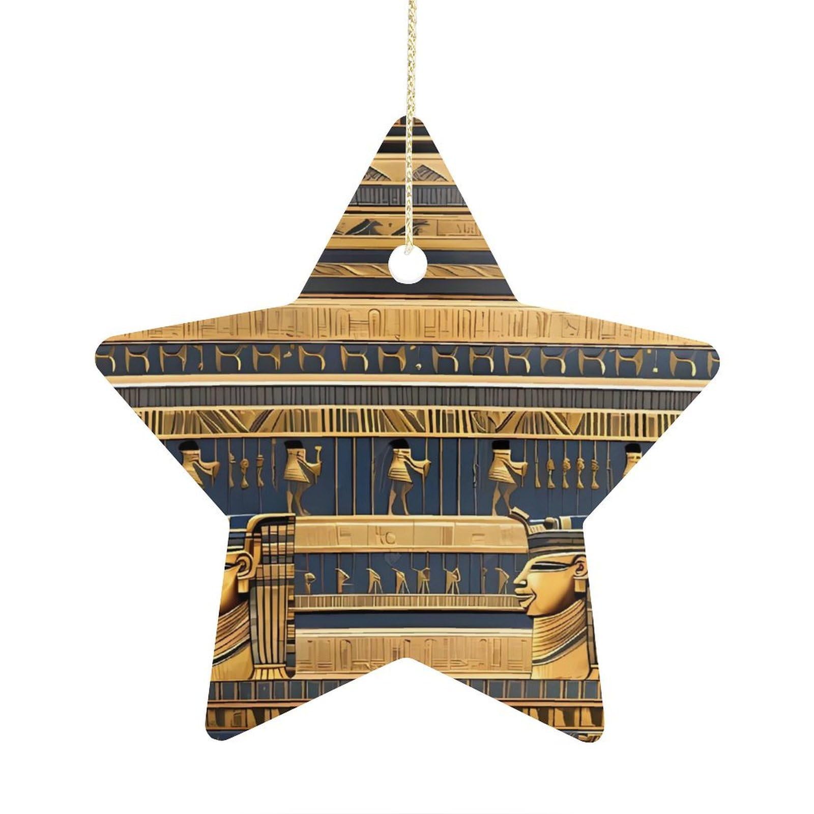 Fodpand Women's Style Egyptian Pharaonic Frescoes Ornament With String, Keepsake Hanging Decorations,Ceramic Ornaments For Men Indoor Home Holiday Party Gifts