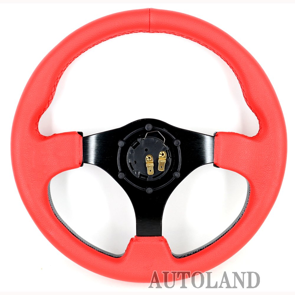 Amazon | スポーツステアリング 320φ 赤 カーボン調パネル 自動車用