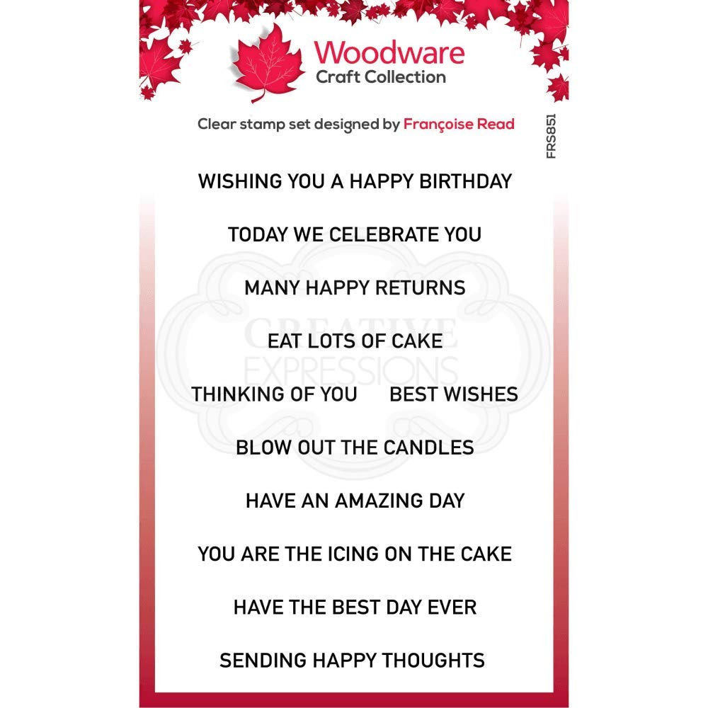 Woodware Craft Collection Clear Singles Birthday Strips 4 in x 6 in Stamp (FRS851)