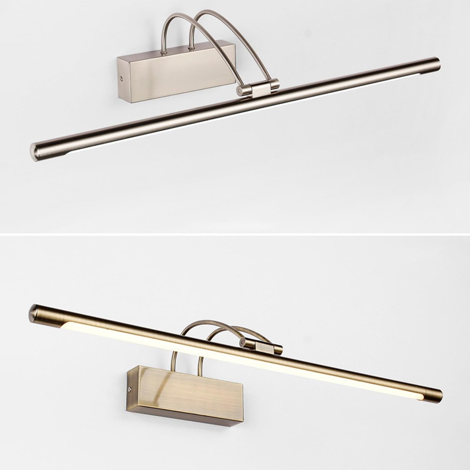 LED Spiegelleuchte Bad Wandleuchten mit 240° Schwenkbarem Faltbar Lampenkopf Wandbeleuchtung Modern Wasserdicht Wandleuchte für Wohnzimmer Badezimmer Schlafzimmer (Bronze Natürliches Licht,81cm)
