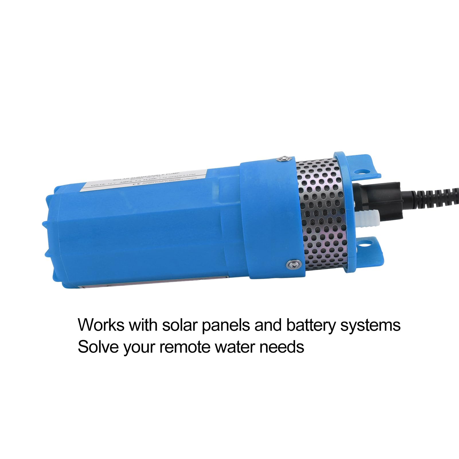 Tbest Bomba Sumergible Solar 30m 6.5L/min DC 24V Bomba de Pozo Profundo para Estanque de Riego Granja Acero Inoxidable (BLUE)