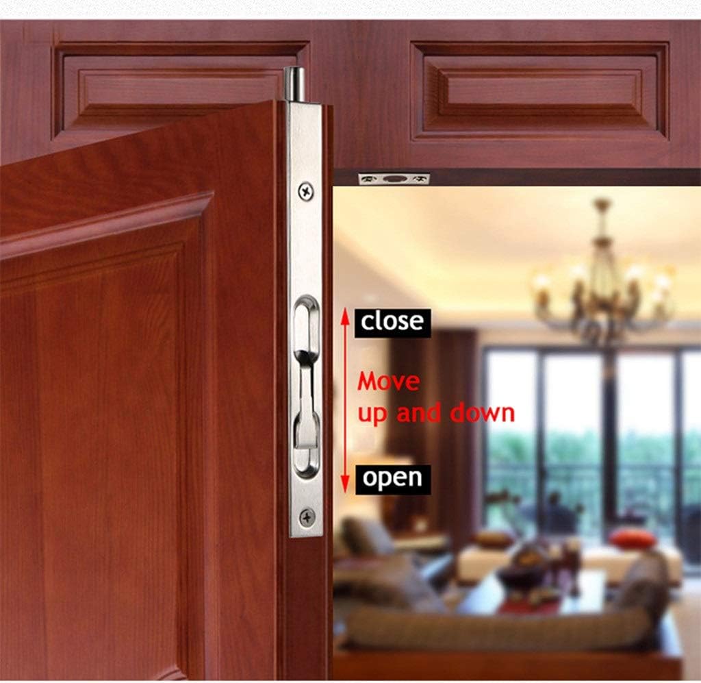 Stainless Steel Hidden Door Bolt Security Guard Door Latch 6 Inch Sliding Door Lock Bathroom Bolt Dust Proof Hardware (Color : A) (Black)
