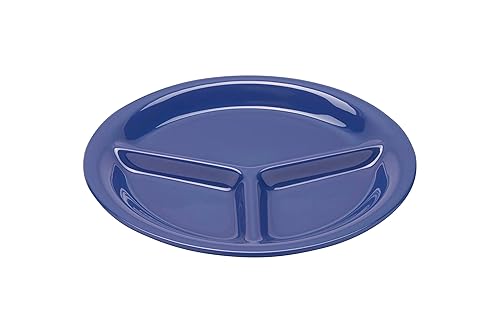 Miniatura 1 de G.E.T. CP-10-PB-EC - Platos de melamina azul de 10.25 pulgadas, 3 compartimentos, resistentes a roturas y sin BPA, para vajilla interior y exterior