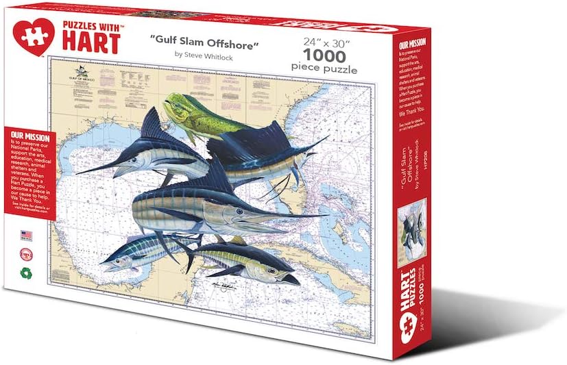 Hart Jigsaw Puzzle 1000 Piece 24" x 30" X-Large Gulf Slam Offshore by Steve Whitlock