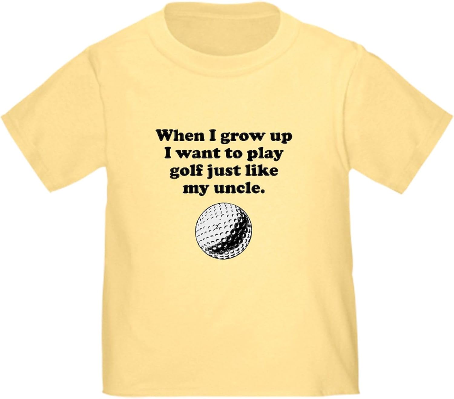 CafePress Play Golf Like My Uncle T Shirt Cute Toddler Graphic Tee, 100% Cotton