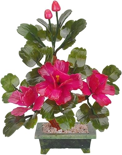 Árbol de cristal de la suerte y la riqueza, árbol de la fortuna, peonía de jade, flor en maceta, decoración de sala de estar, gema de Feng Shui,