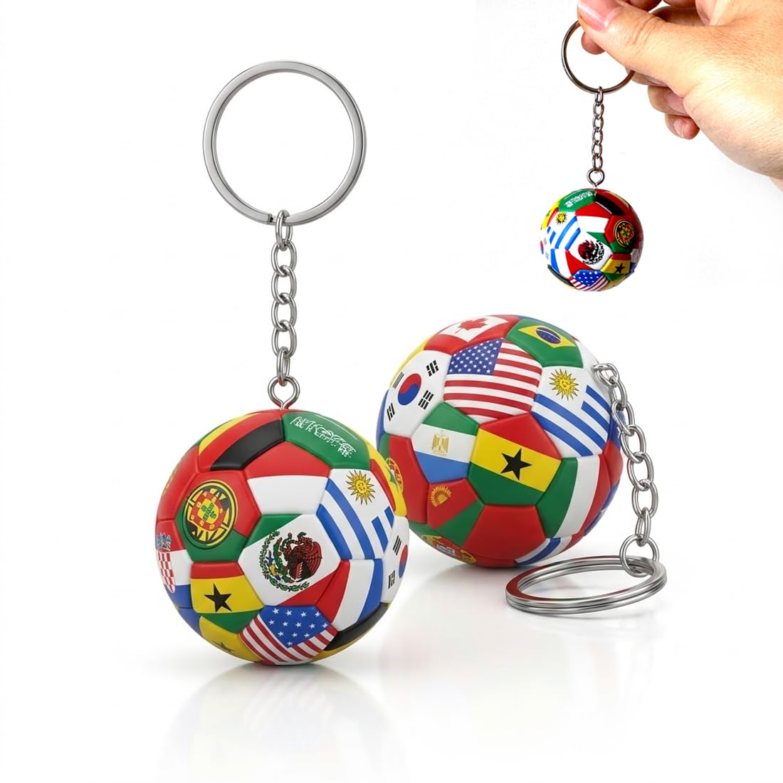 Portachiavi Calcio Rucksack Charme Coppa del Mondo 2026 Bandiera Nazionale Multicolore
