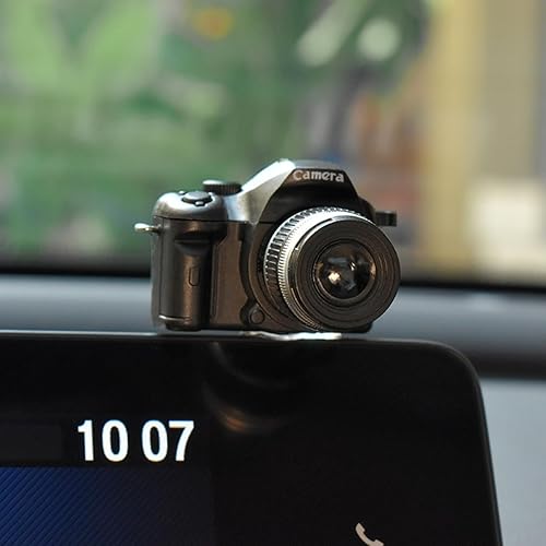 Adorno para espejo retrovisor de automóvil con mini cámara, decoración de tablero de automóvil, figura de cámara vintage, adorno de automóvil para