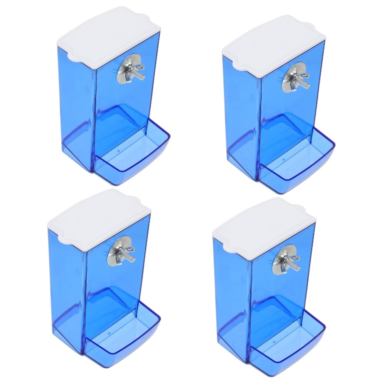 Sosoport 4pezzi Mangiatoia Per Uccelli Trasparente Distributore Per Pappagalli e Cockatiel Facile Da Installare Resistente e Decorativo Per