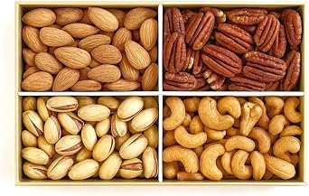 Salted Nuts Gift Box   Roasted Cashews, Almonds, Pecans & Pistachios | Lightly Salted Luxury Snack Selection | Elegant Sharing Gift Box for 1 2 People