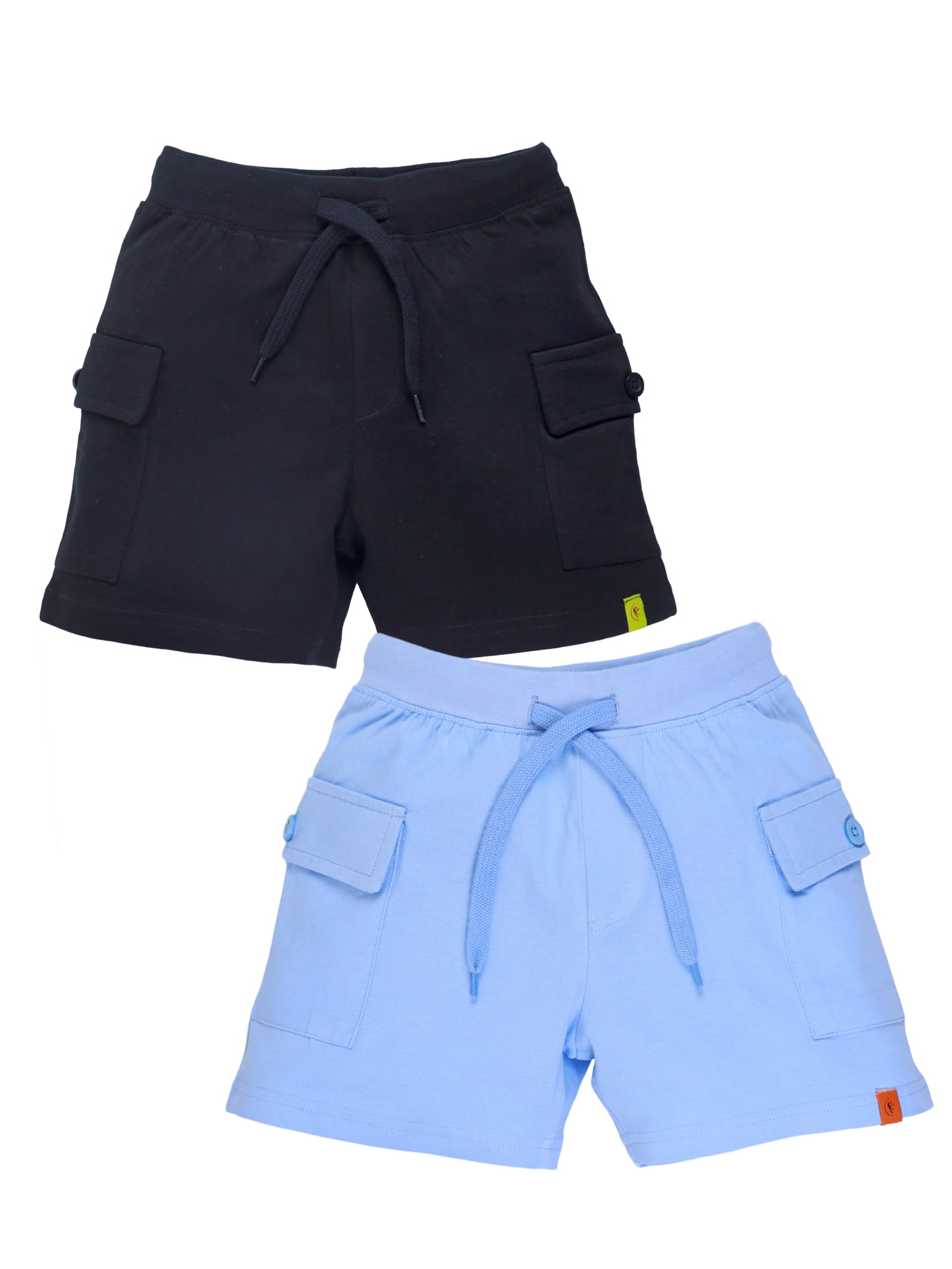 - Boys 100% Cotton Knitted Above Knee Length Basic Cargo Shorts