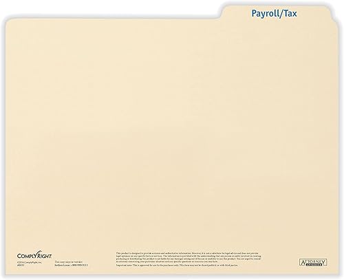 Miniatura 2 de Carpeta de nóminaimpuestos, 11.75 x 9.5 pulgadas, gestión de recursos humanos y empleados, paquete de 25 unidades