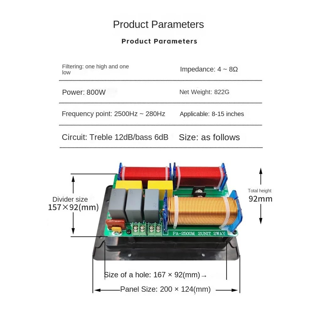 800 W 2 Voies Haut-Parleur Séparateur de Fréquence Audio Aigus Basses 2 Unités Filtres Croisés Bricolage HiFi Home Cinéma Installation Facile