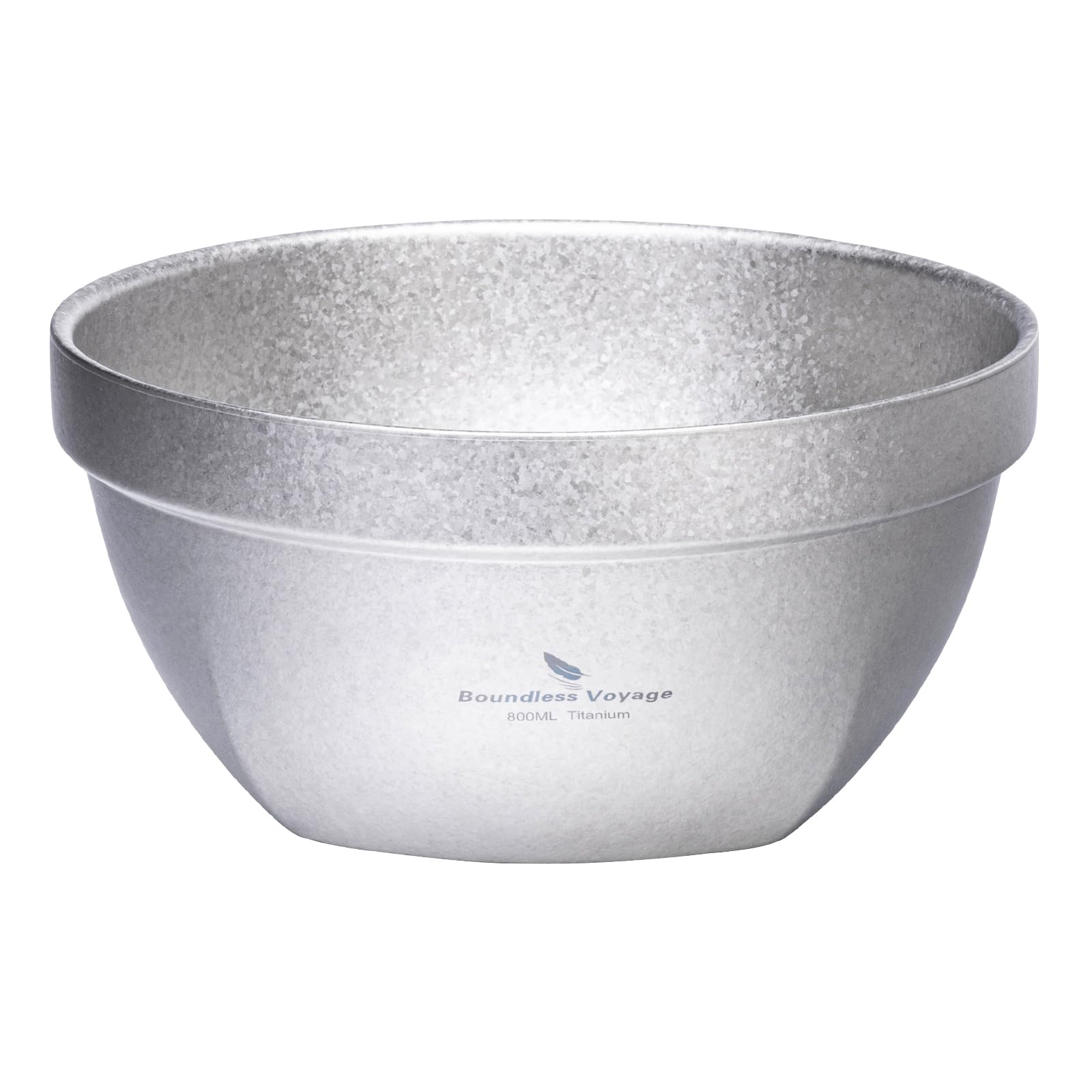 iBasingo 800ml TA1 Pure Titanium Bowl, Double Walled Insulated, Heat & Cold Resistant, 167g Ultralight, No Coating, Dishwasher Safe, Dinnerware for Home Kitchen Camping Hiking Travel, Silver Ti1162T