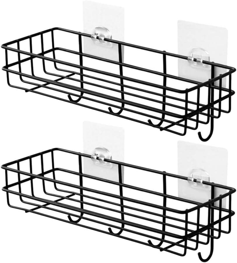Homoyoyo 2pcs Rack with Hook Wall Stand Shelves Wire