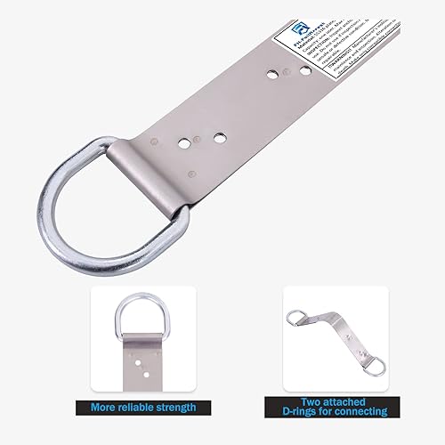 Miniatura 4 de Soporte de anclaje de techo permanente de protección contra caídas de acero, herramientas de techo ligeras de 18 pulgadas con 10 clavos SS