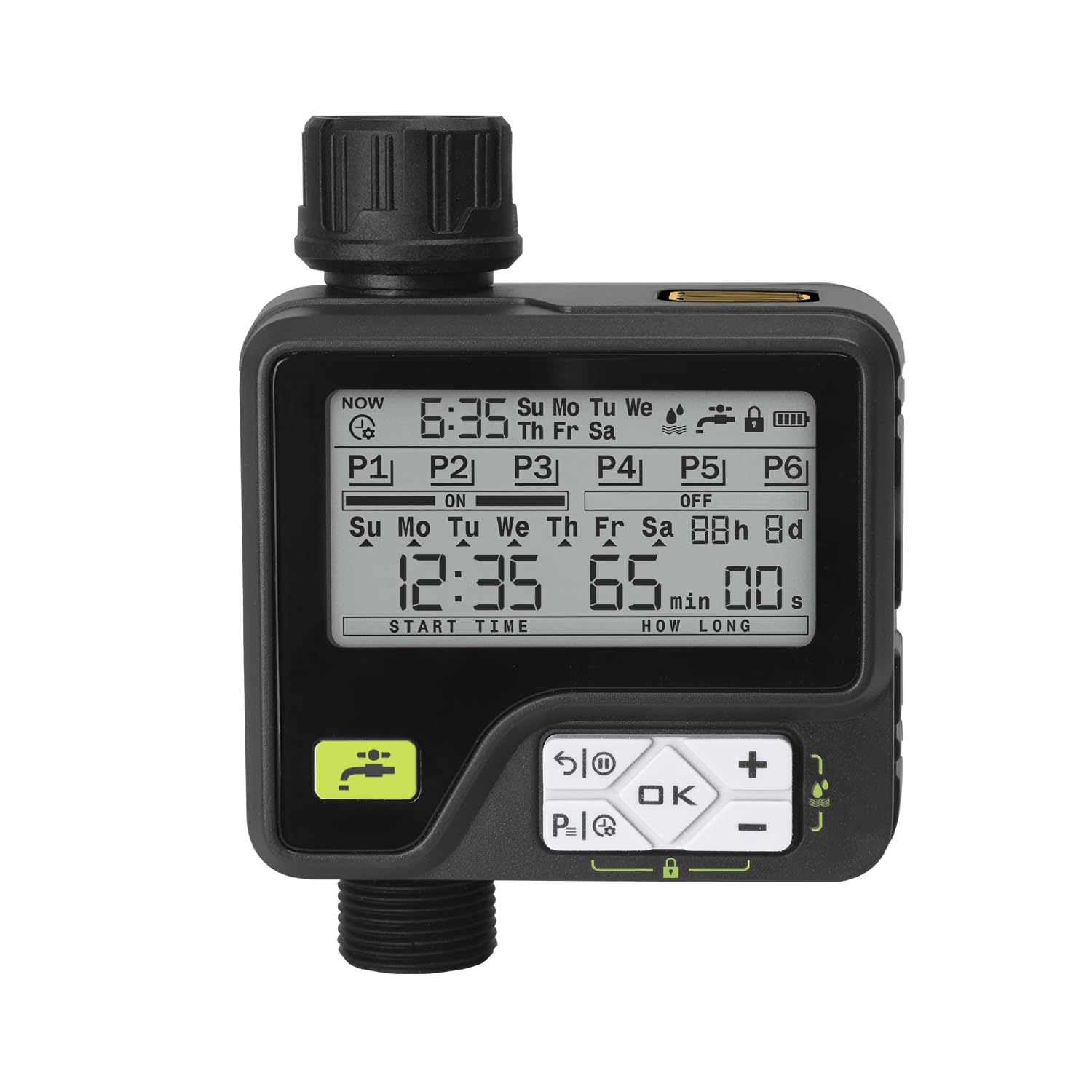 Sponsored Ad – GERM Automatic Water Timer Watering Hose Irrigation Systems Watering Houseplants Water Timer with 6 programmable Rain delay/manual/auto mode, for lawn garden irrigation (Gray)