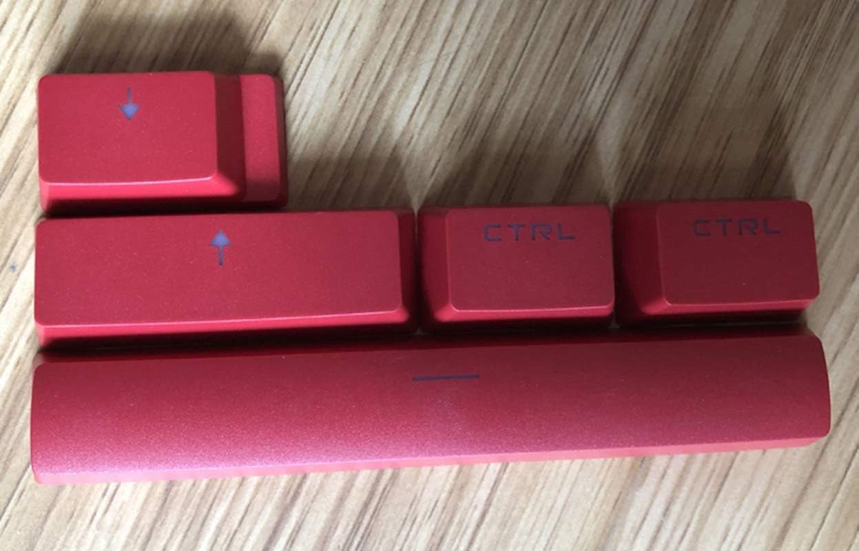 5 Keys PBT Double Shot Laser Carving Backlit Keycap Spacebar Shift Caps Lock Ctrl Key Cap Set for Logitech G610 Mechanical Keyboard Replacemen (White)