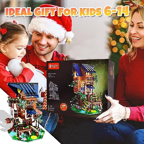 Okkidy C66004W Tree House Building Toys, Friends Treehouse Building Blcok Stem Creative Forest House Street View Sets 4 Seasons In 1 Tree House Display thumb #7