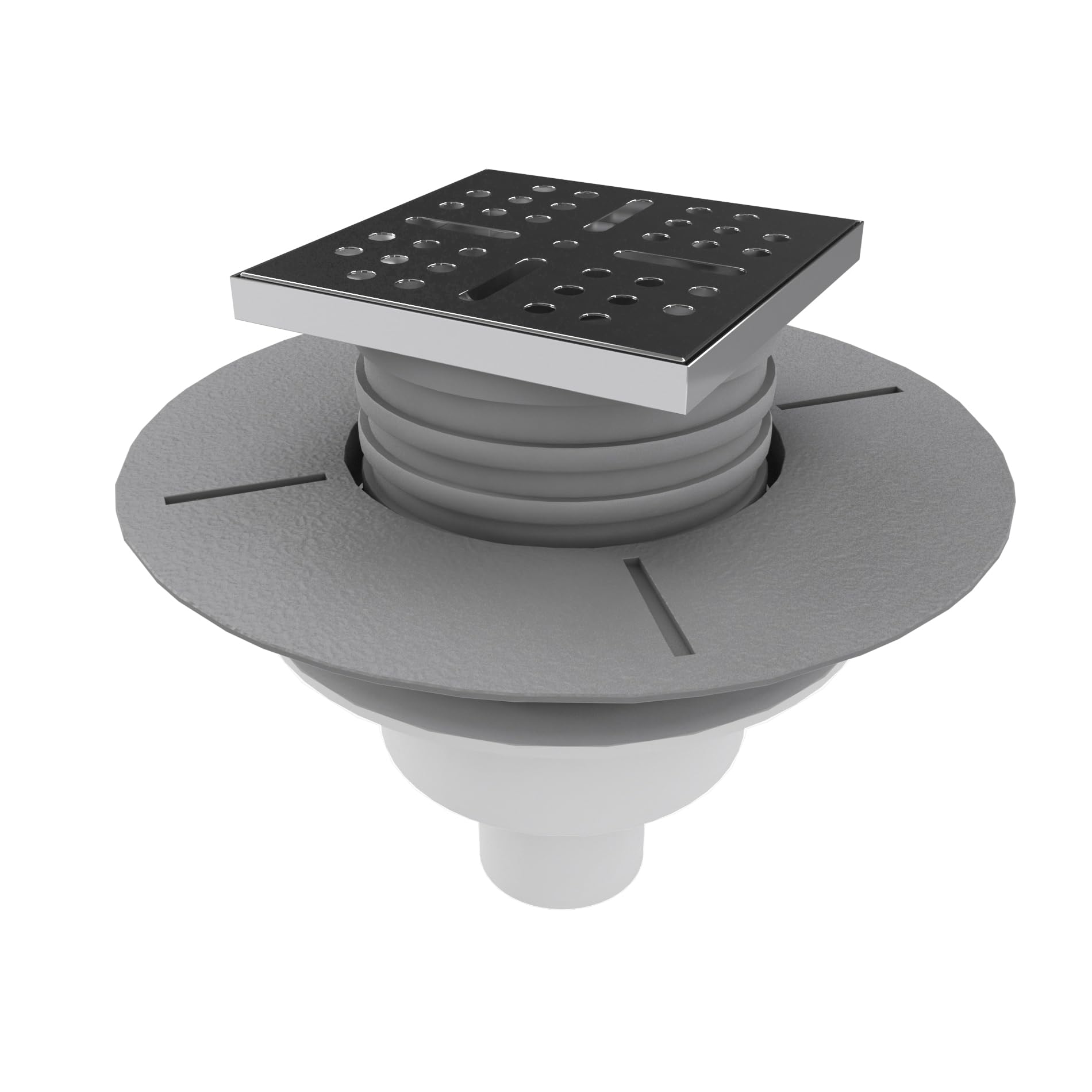 Bonde à sortie VERTICALE pour receveur à carreler RAINY et HIGH RAINY - Grille Inox Chrome